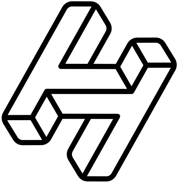 Handshake Monogram Outlined Black